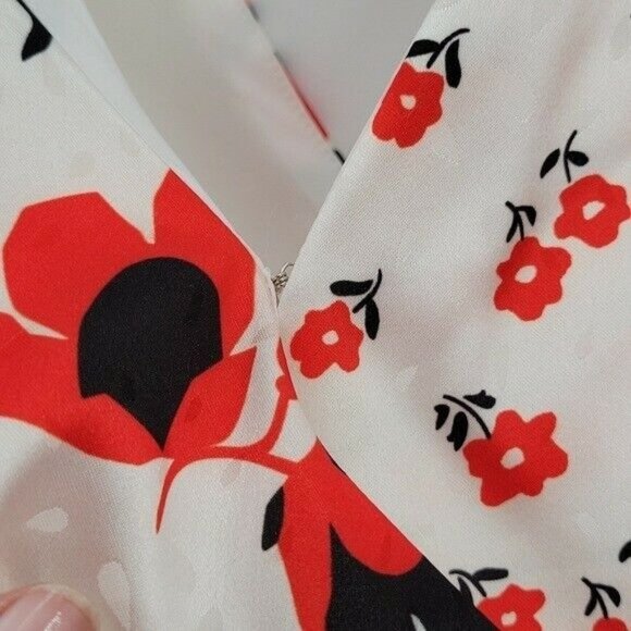 O.P.T Emilia Dress White Floral Satin - Picture 8 of 12